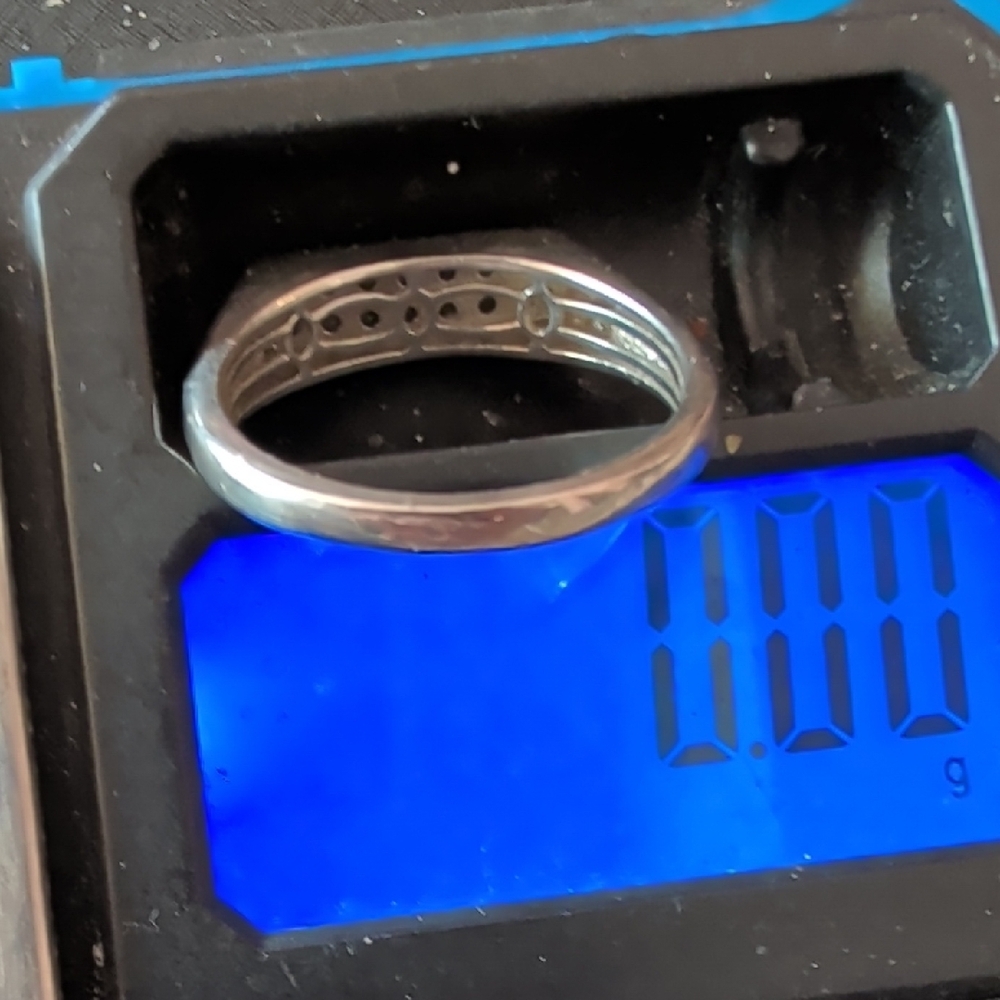 Men's Stainless Silver Rectangular Signet Ring Wi… - image 5